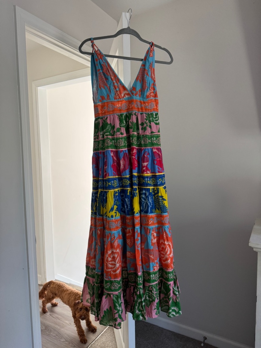 Farm Rio Tiered Maxi Dress in Multi-Color